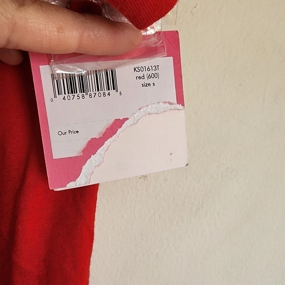 NWT Kate Spade Short Sleeve Red Pajama Top size Small